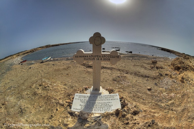 Akamas Fisherman memorial cross